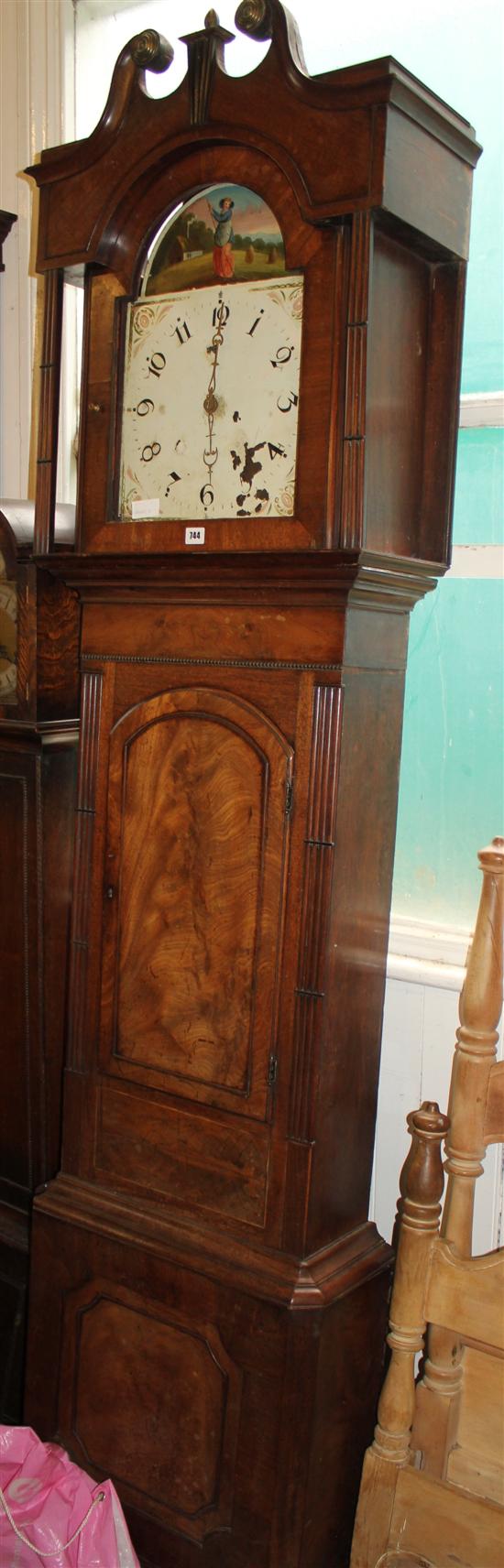 Longcase clock with painted dial